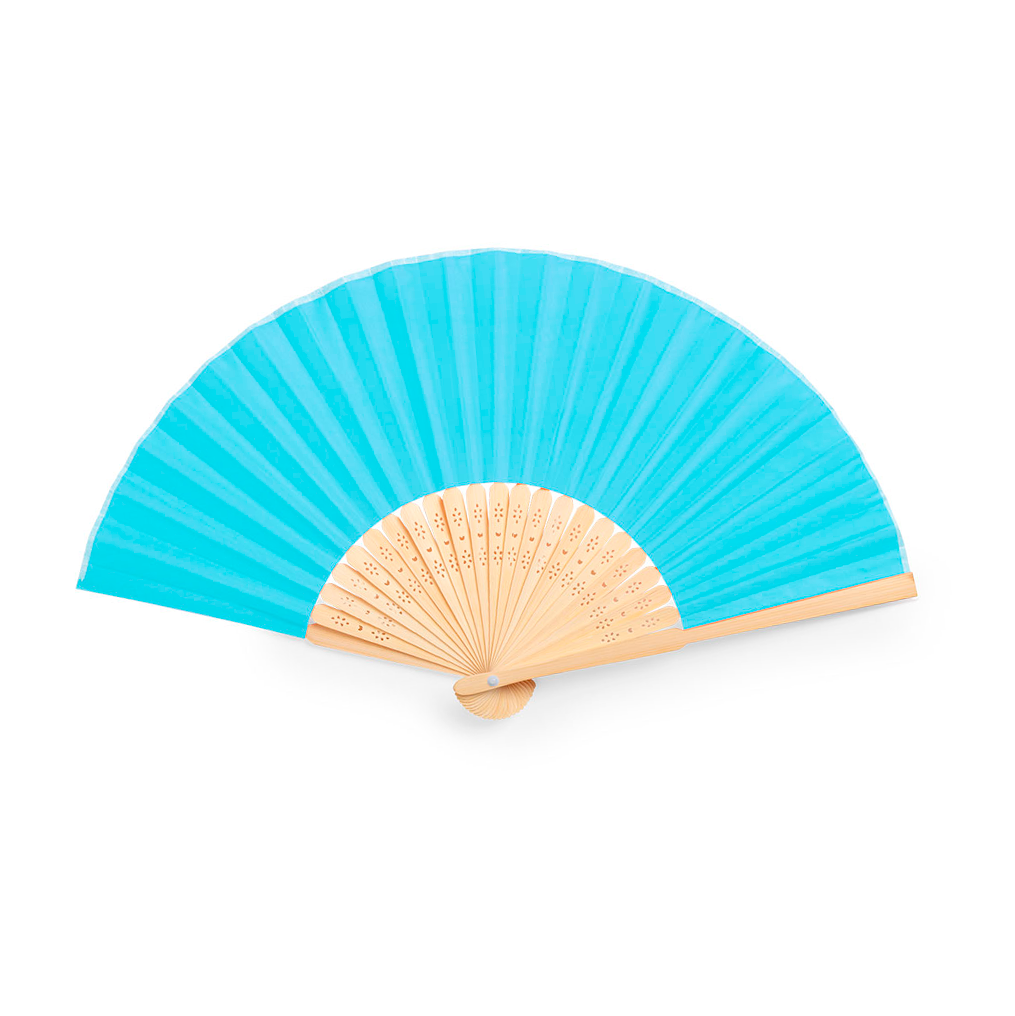Éventail couleur en bois - Kronix - Bleu clair